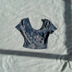 Grey, marble, lululemon, cropped athletic top